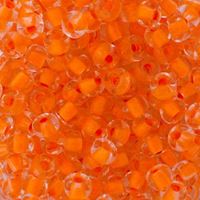 2/0 Neon Orange Lined Crystal Czech Glass Seed Beads seed, beads,jablonex,glass,czech,Preciosa,Czechoslovakian