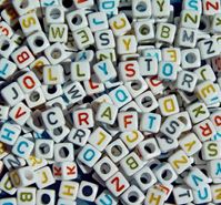 6mm Colorful Alphabet Cube Beads, 200pc beads,alphabet.letter,