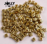 6mm Gold Metallic Alphabet Cube Beads 200pc beads,alphabet.letter,