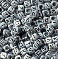6mm Silver Metallic Alphabet Cube Beads 200pc beads,alphabet.letter,