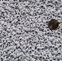 7mm disc beads - assorted numbers - 100pc