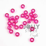 9x6mm Transparent Hot Pink Pony Beads 500pc pony beads, plastic beads, craft beads, hair beads