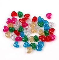 Transparent Multi Mix with Silver Glitter Heart Shaped Pony Beads crafts,hearts,beads