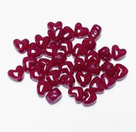 Opaque Cranberry Red Heart Shaped Pony Beads crafts,hearts,beads