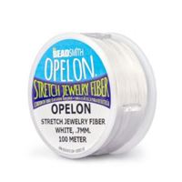 Opelon Stretch Jewelry Fiber, White, 0.7 millimeters x 100 meters opelon,stretch,jewelry,cord,string