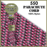 Pink Camo Braided nylon parachute cord, 