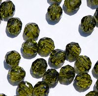 Transparent Olive 6mm Faceted Round Beads facted,beads,crafts,plastic,acrylic,round,colors,beading,stores