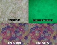 UV Sensitive and Glows in Dark 8x6mm Pony Beads, Multi Colors 100pc uv, beads, sun, sensitive, glow in dark, science, pony beads,