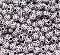 Volleyballs 12mm Round Beads 50pc volleyball,beads,sports,jewelry